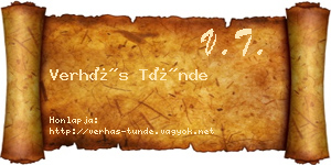 Verhás Tünde névjegykártya
